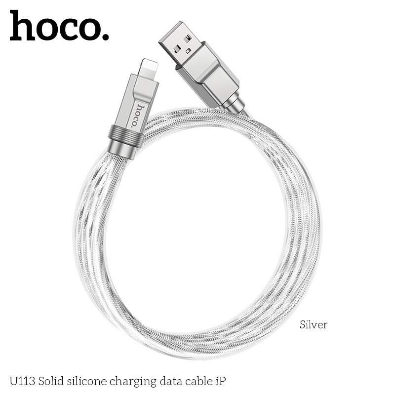 Cáp dữ liệu + sạc silicone U113 Solid cho iP - Phụ kiện Hoco